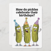 Hoe Pickles hun verjaardag vieren Grappig Feestdagenkaart (Voorkant / Achterkant)