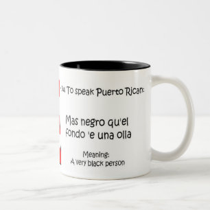 Hoe praat je over Puerto Ricaan? Tweekleurige Koffiemok