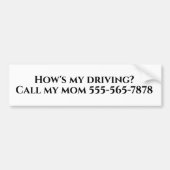 Hoe rij ik? Bel mijn moeder Vader Maatwerk Bumpersticker (Voorkant)