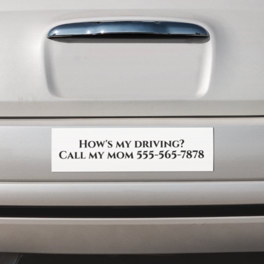 Hoe rij ik? Bel mijn moeder Vader Maatwerk Bumpersticker