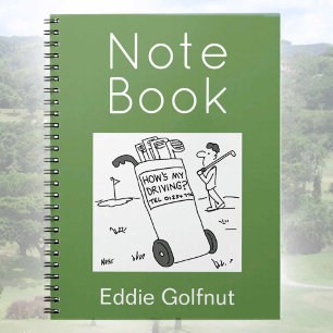 Hoe rij ik? Grappige golfkaart om te personalisere Notitieboek