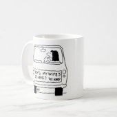 Hoe rijdt mijn vrouw? koffiemok (Voorkant links)