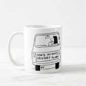 Hoe rijdt mijn vrouw? koffiemok (Links)