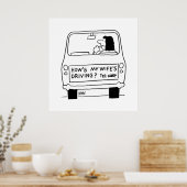 Hoe rijdt mijn vrouw? poster (Keuken)