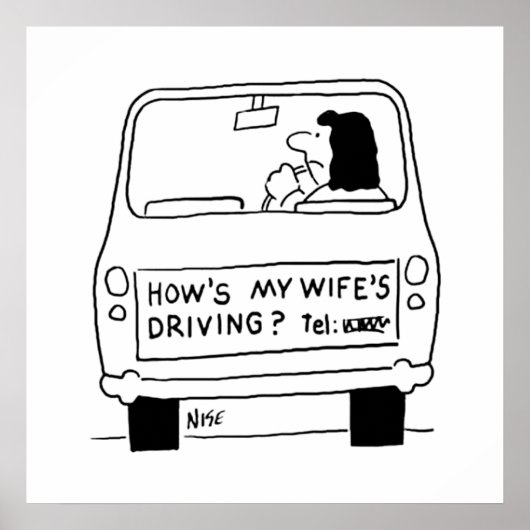 Hoe rijdt mijn vrouw? poster (Voorkant)