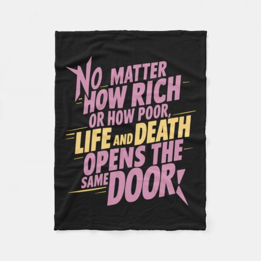 Hoe rijk of hoe arm... Sticker Fleece Deken (Voorkant)