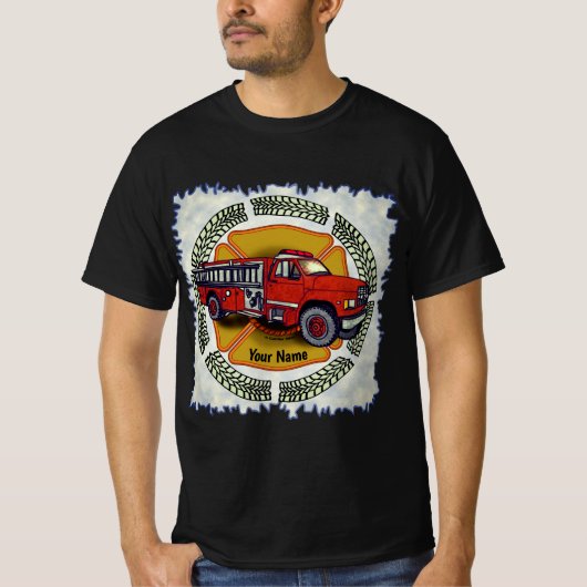 Hoe rol ik Brandweerman Firetruck T-shirt (Voorkant)