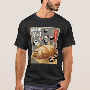 Hoe rol ik Cat Cafe Sushi Poster Harajuku Kawaii J T-shirt