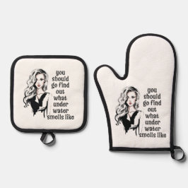 Hoe ruikt onderwater ovenwant & pannenlap set