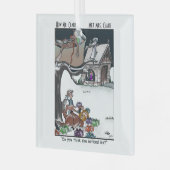 Hoe Santa Met Mrs Claus Glass Square Ornament (Voorkant links)