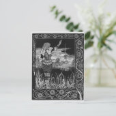 Hoe Sir Bedivere het Sword Excalibur giet Briefkaart (Staand voorkant)