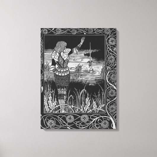 Hoe Sir Bedivere het Sword Excalibur giet Canvas Afdruk (Voorkant)