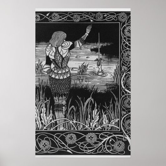 Hoe Sir Bedivere het Sword Excalibur giet Poster (Voorkant)