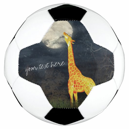 Hoe smaakt de maan? Giraffe en Moon Soccer Voetbal (Voorkant)