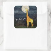 Hoe smaakt de maan? Giraffe en moon Sticke Vierkante Sticker (Tas)
