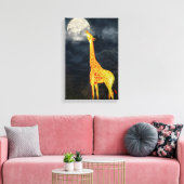 Hoe smaakt de maan? Giraffe & maan | Canvas (Insitu (Woonkamer))