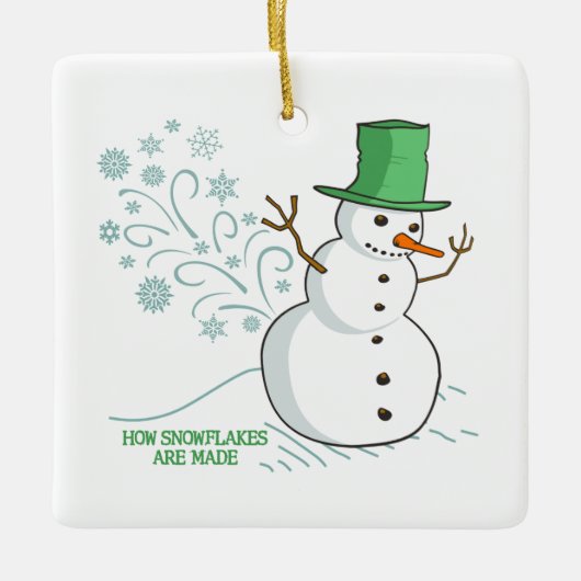 Hoe sneeuwvlokken worden gemaakt keramisch ornament (Voorkant)