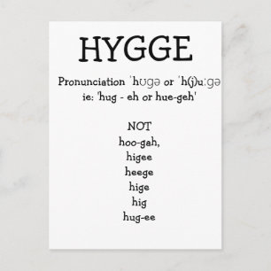 Hoe spreek je SAY HYGGE grappig aangepast uit Briefkaart
