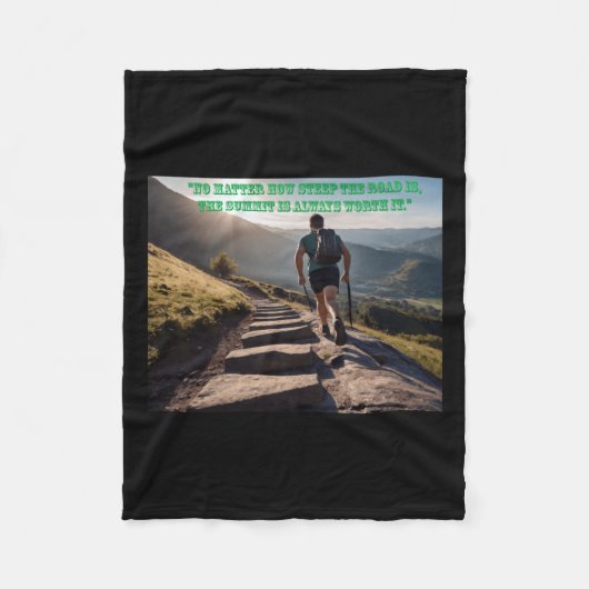Hoe steil de weg ook is fleece deken (Voorkant)