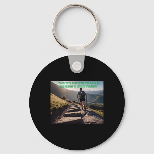 Hoe steil de weg ook is sleutelhanger (Voorkant)