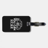 Hoe stiller je wordt, hoe meer je zwart hoort bagagelabel (Achterkant horizontaal)