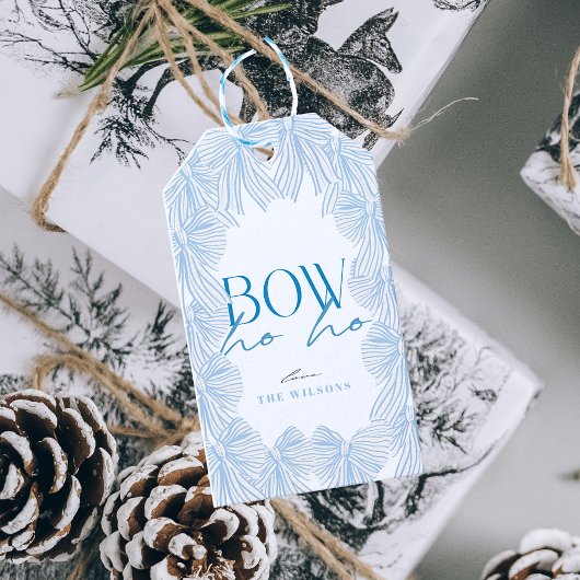 Hoe te Blue Bows Kerstvakantie Cadeaulabel