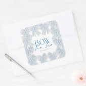 Hoe te Blue Bows Kerstvakantie Vierkante Sticker (Envelop)
