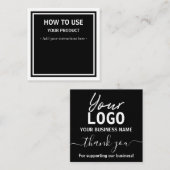 Hoe te gebruiken Black Instruction Kaarten Vierkante Visitekaartje (Voorkant / Achterkant)