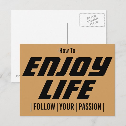 Hoe te genieten van het leven briefkaart (Voorkant / Achterkant)