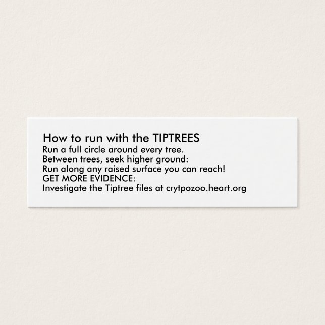 Hoe te lopen met de TIPTREES Mini Visitekaartjes (Voorkant)