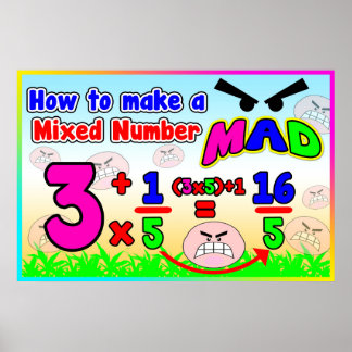 Hoe te om een Gemengd Aantal MAD = de Grafiek van Poster