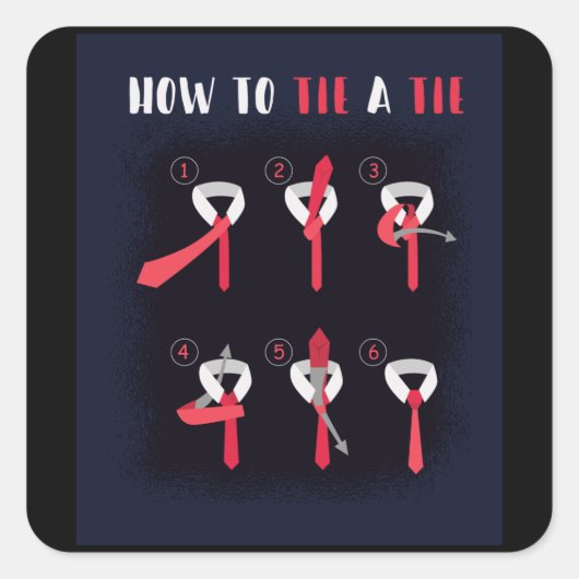 Hoe te om een Stropdas te Stropdassen Vierkante Sticker (Voorkant)