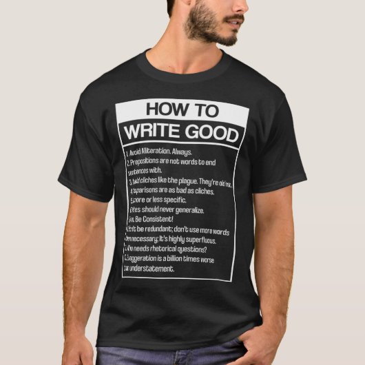 Hoe te schrijven goede Engelse Grammar Pun Literat T-shirt (Voorkant)