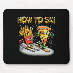 Hoe te skiën Extreme Sport Pizza Franse Frieten Sk Muismat