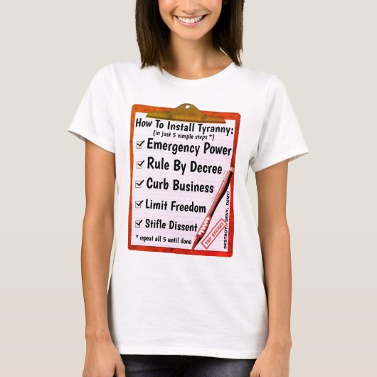 Hoe te - Tyranny (licht) T-shirt (Voorkant)
