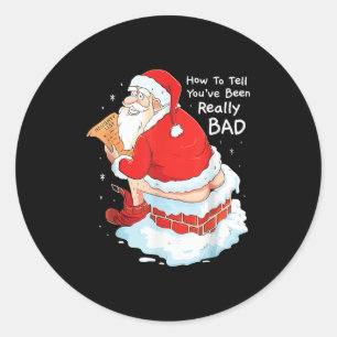 Hoe te vertellen wanneer je slecht kerst ondeugend ronde sticker
