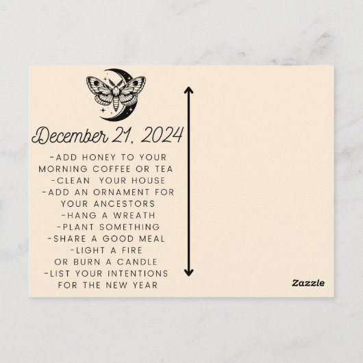 Hoe te vieren Winter Solstice Briefkaart (Achterkant)