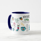 Hoe te ZEGGEN HYGGE Grappige Folk Art Doodle Custo Mok (Voorkant links)