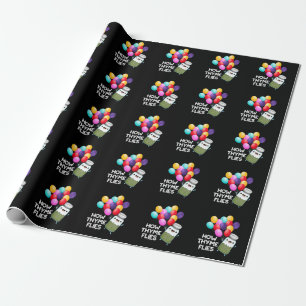 Hoe Thyme met Funny Herb Pun Dark BG vliegt Cadeaupapier
