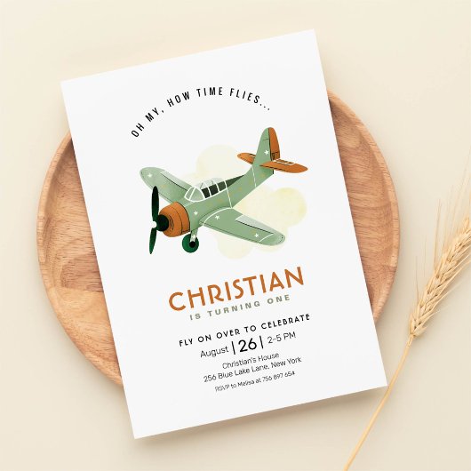 Hoe tijd vliegt Vliegtuig Verjaardag Kaart