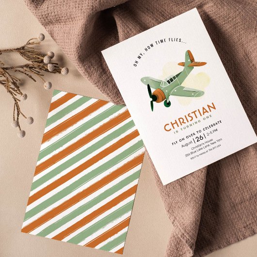 Hoe tijd vliegt Vliegtuig Verjaardag Kaart