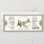 Hoe tijd vliegt Vliegtuig Verjaardag ticket Uitnod Kaart (Voorkant)