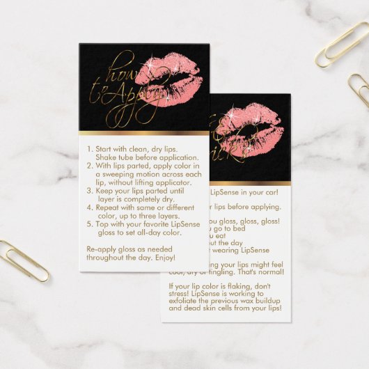 Hoe toe te passen & Tips - Coral Glitter Lips Visitekaartje (Kantoor)