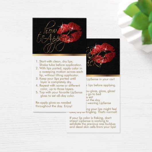Hoe toe te passen & Tips - Red Glitter Lips Visitekaartje (Bureau)