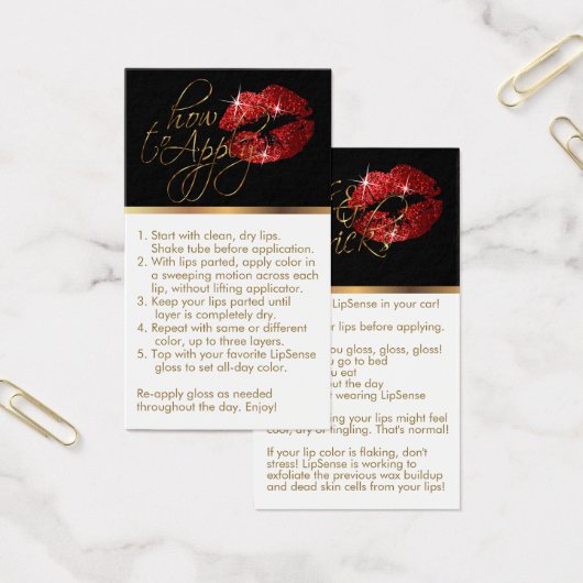Hoe toe te passen & Tips - Red Glitter Lips Visitekaartje (Kantoor)