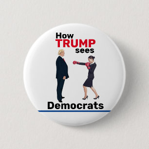 Hoe Trump de democraten ziet Ronde Button 5,7 Cm