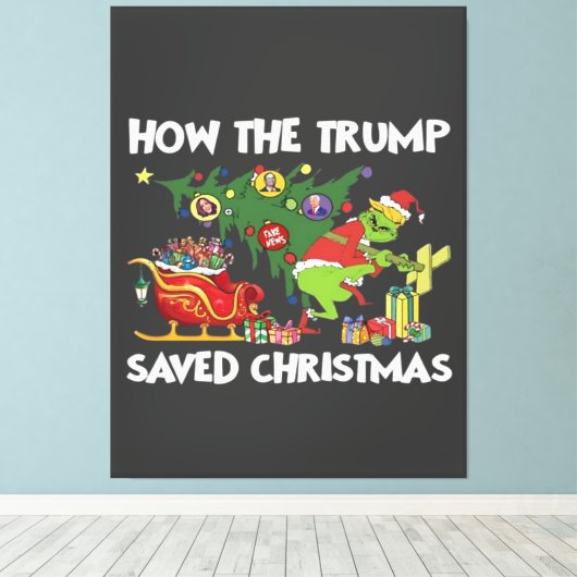 Hoe Trump de kerstdagen heeft gered Canvas Afdruk (Insitu (Houten vloer))
