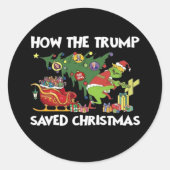 Hoe Trump de kerstdagen heeft gered Ronde Sticker (Voorkant)