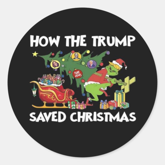 Hoe Trump de kerstdagen heeft gered Ronde Sticker (Voorkant)