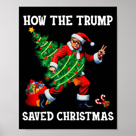 Hoe Trump Kerstmis redde Funny Trump Kerstmis Poster (Voorkant)